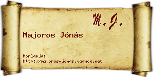 Majoros Jónás névjegykártya